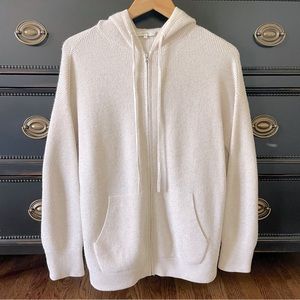 Vince oatmeal cashmere and wool knit hoodie